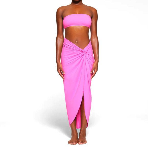 SKIMS Dresses & Skirts - SKIMS Pink Midi Skirt Swimsuit Cover Up Bathing Suit Cover Up Sarong Skirt Large
